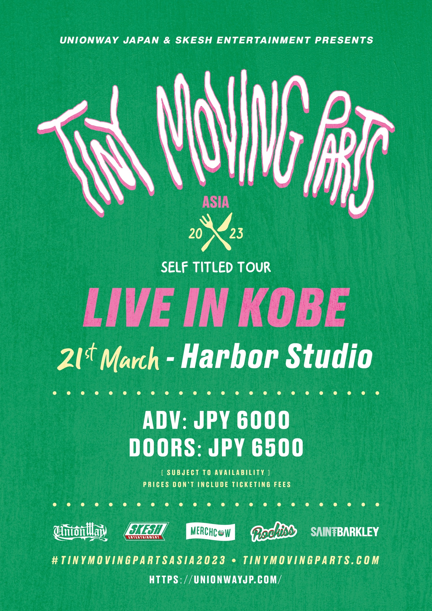 UNIONWAY presents TINY MOVING PARTS 「SELF TITLED ASIA TOUR 2023」